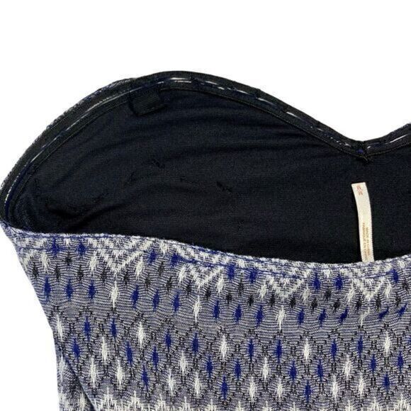 Free People Strapless Mini Dress Women Medium Blue Black Embellished Fairy Goth - Picture 9 of 16